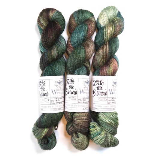 Into the burrow hand dyed shetland yarn british wool woollen wytch bristol uk