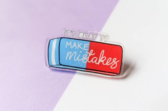 Make Mistakes - Recycled Plastic Pin Woollen Wytch
