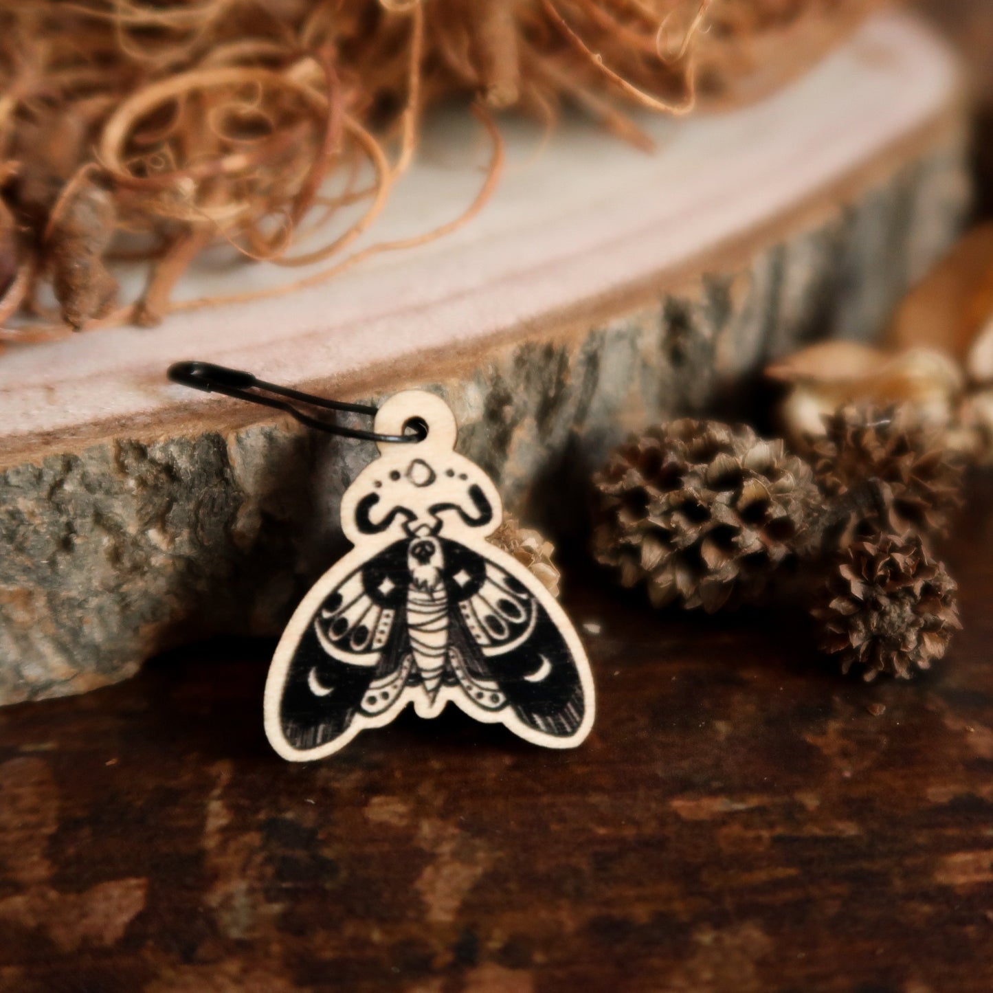 Moth Stitch Marker Stitch Marker Woollen Wytch