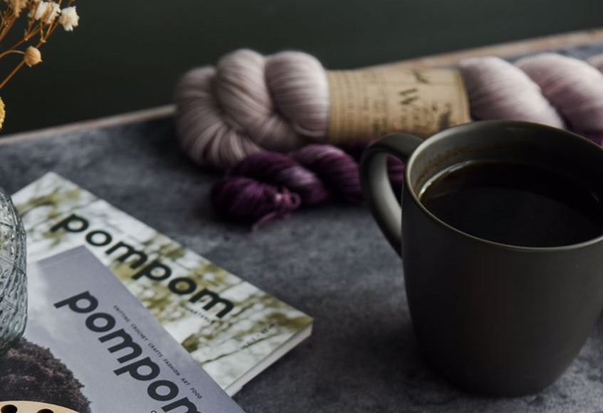 Woollen Wytch hand dyed yarn british wool bristol with knitting magazines