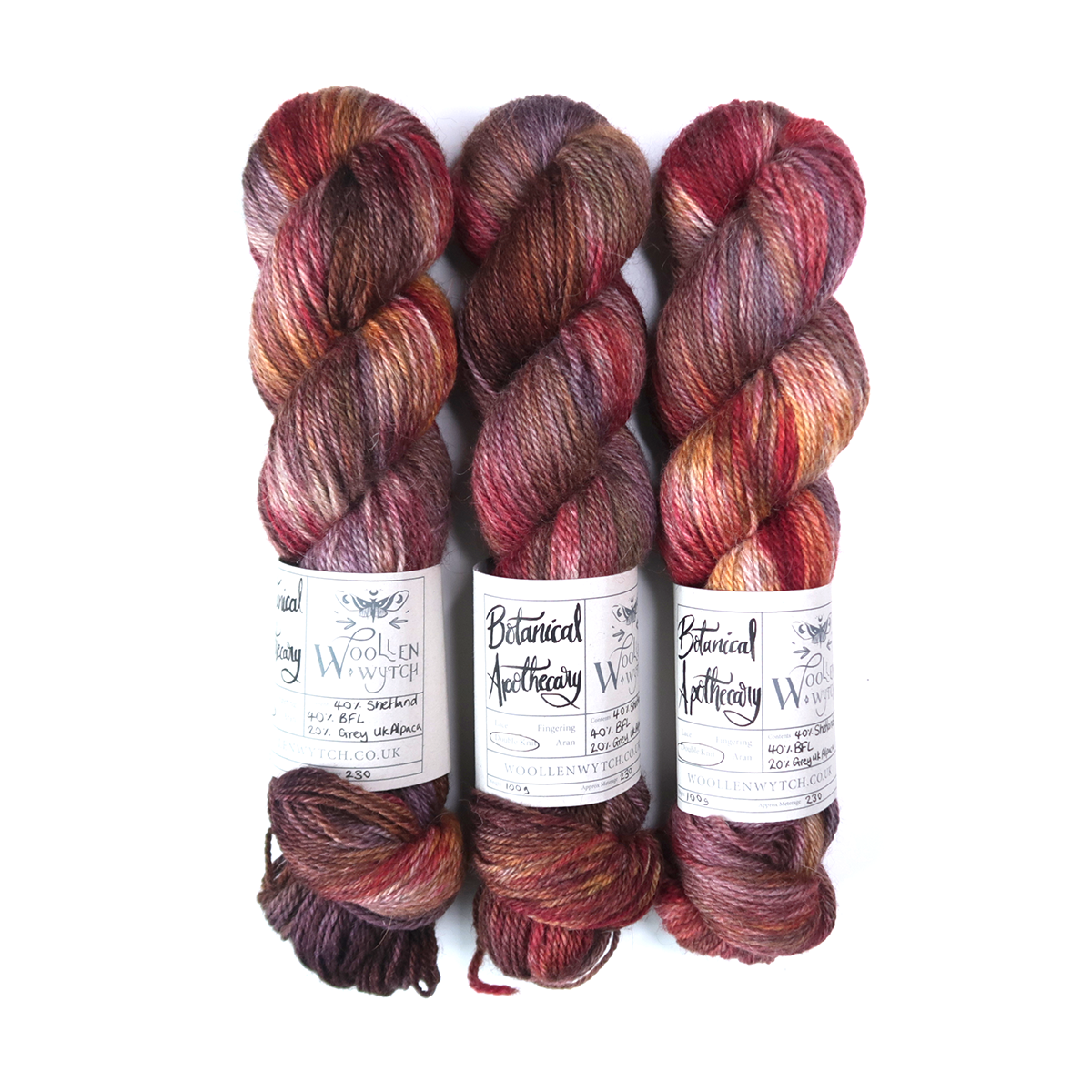 Hand dyed shetland yarn british wool botanical apothecary woollen wytch