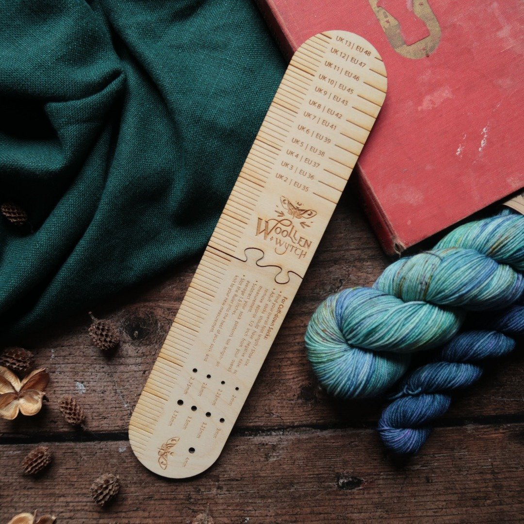 Sock Ruler - Jigsaw Knitting Tool Woollen Wytch 